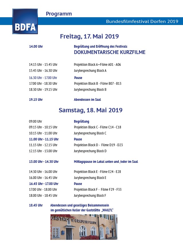 Programm BFF 2019